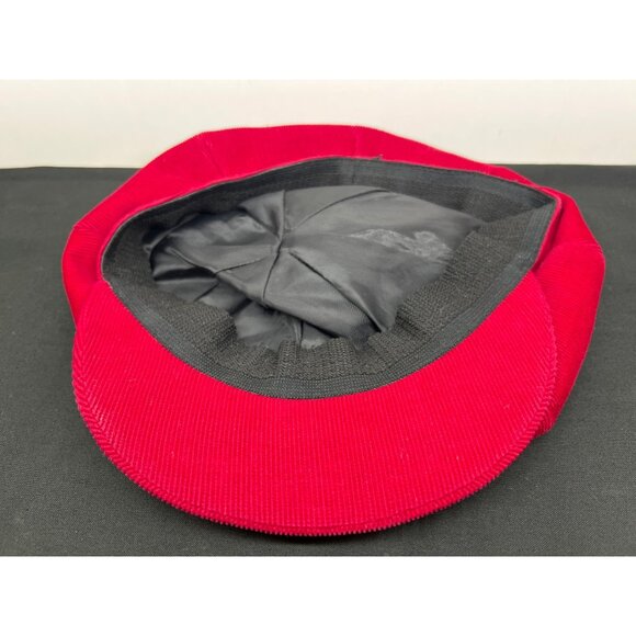 Vintage Red Corduroy Newsboy Cap Hat - Picture 2 of 4